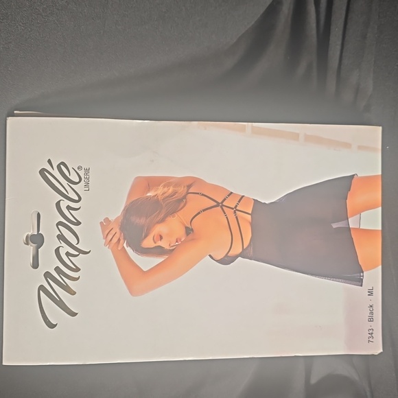 MAPALE LINGERIE BABYDOLL WITH UNDERWIRE/MATCHING G-STRING-BLACK-SIZE:ML - Picture 2 of 3